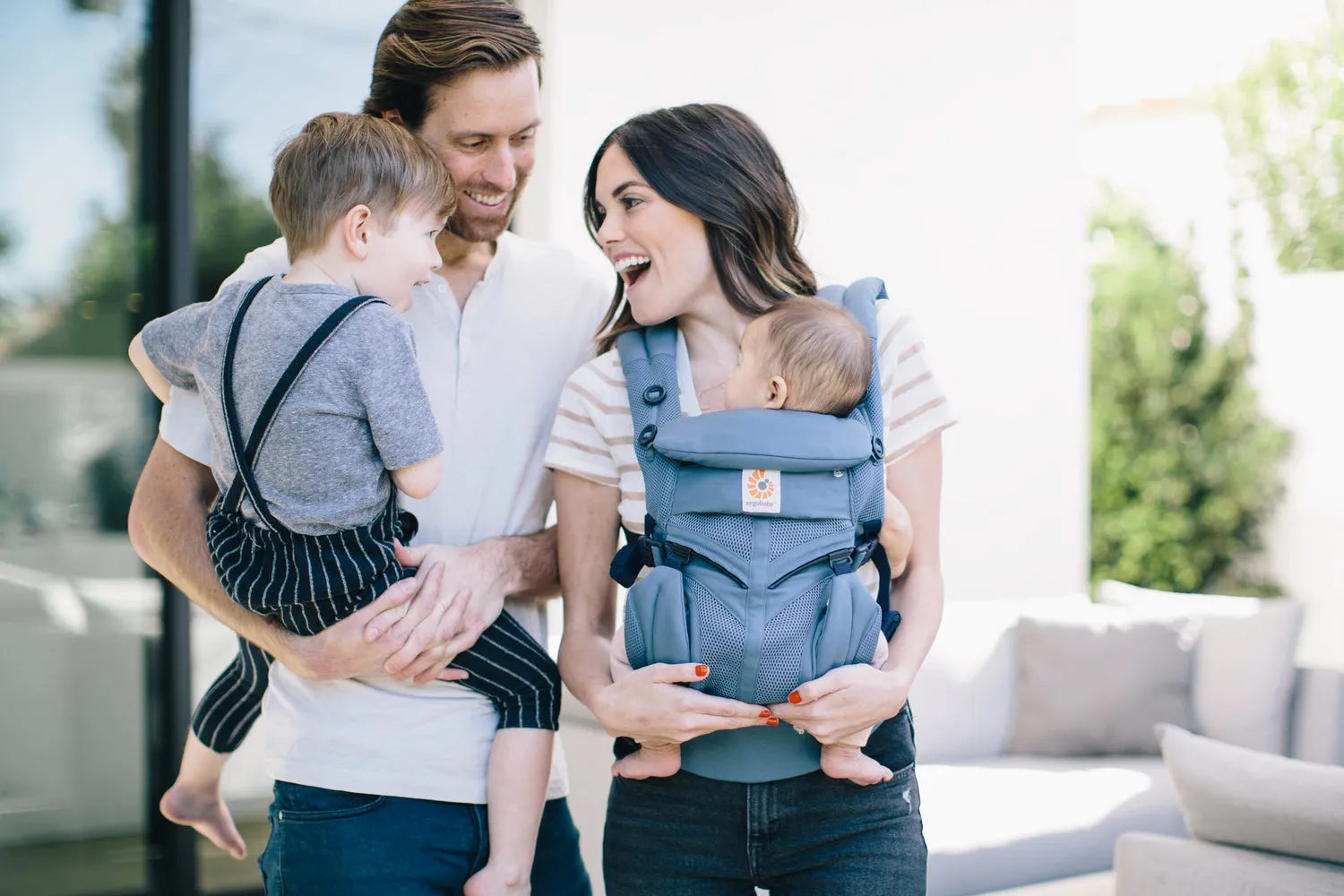 [1 year local warranty] Ergobaby Omni 360 Cool Air Mesh Baby Carrier - Oxford Blue