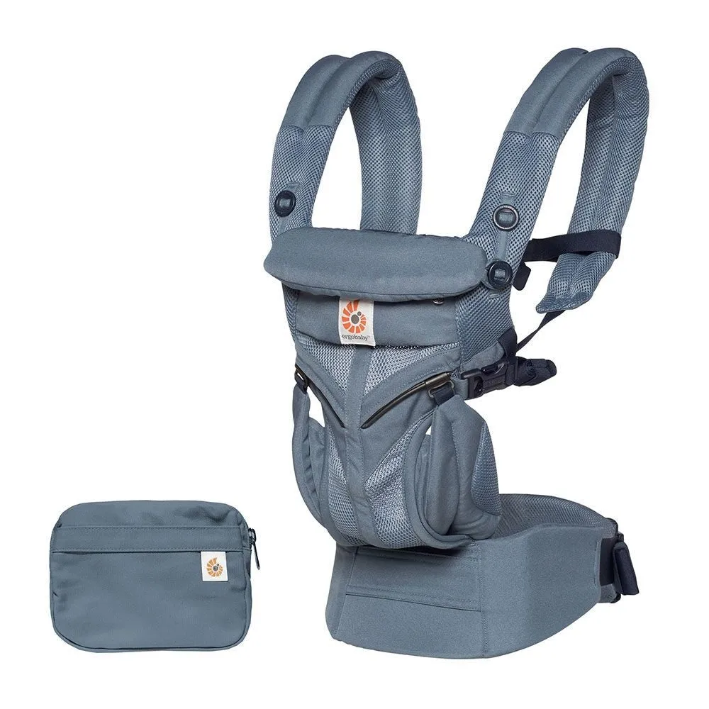 [1 year local warranty] Ergobaby Omni 360 Cool Air Mesh Baby Carrier - Oxford Blue