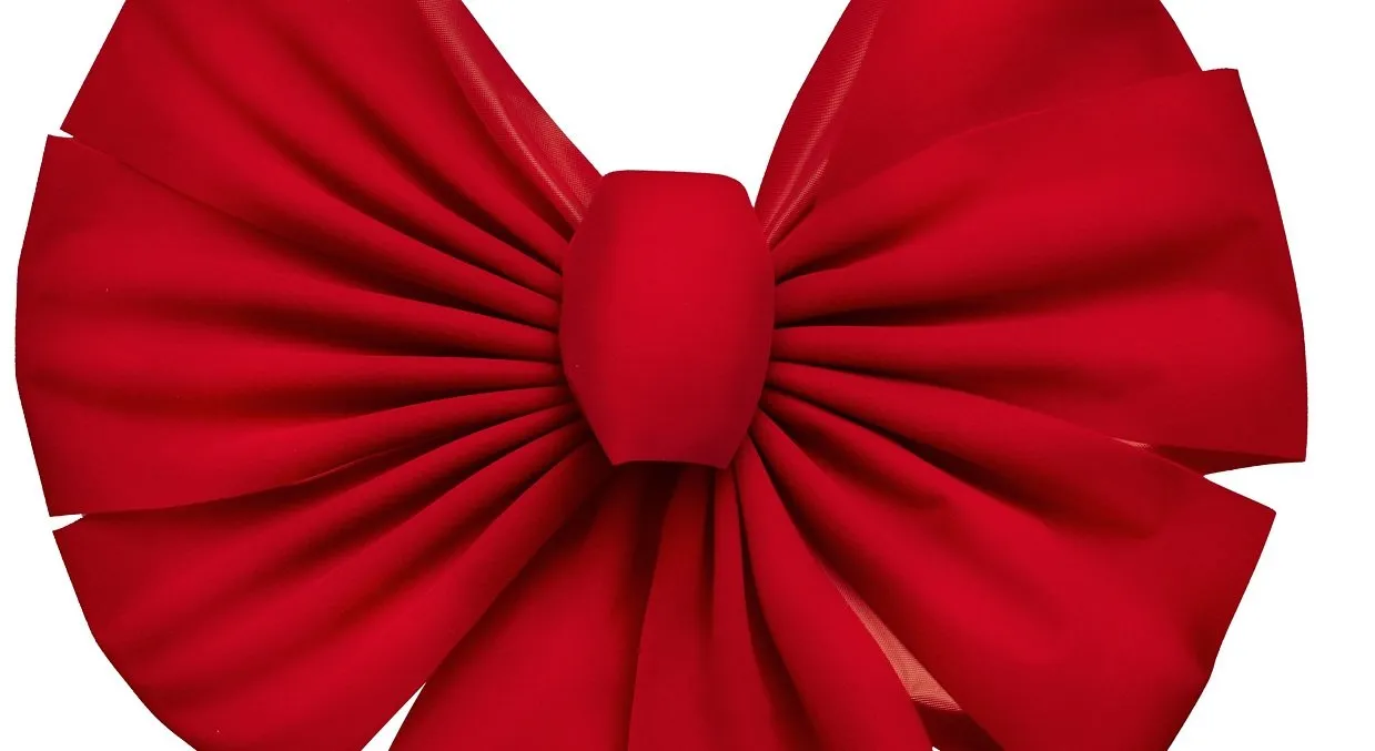 14" x 28" Deluxe 7-Loop Red Embossed Velvet Christmas Bow