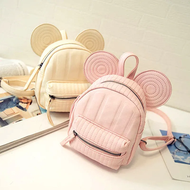 2016 New Women's Leather Backpack Cartoon children backpacks mini back pack backpacks for teenage girls small mouse New Style