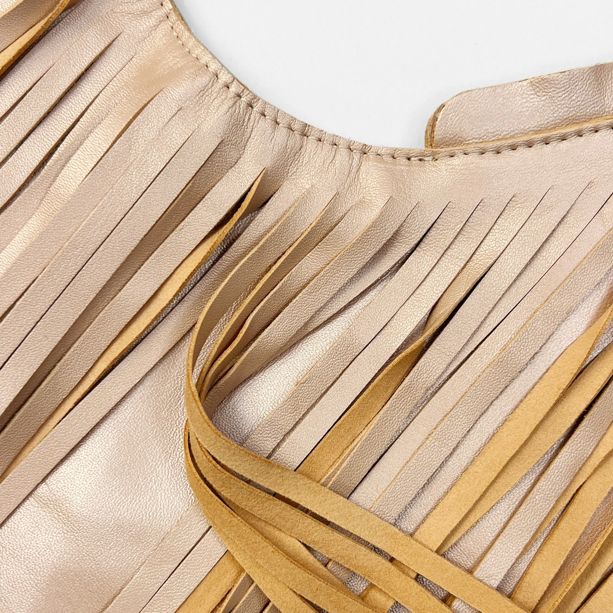 24K Leather Fringe Sash Bag