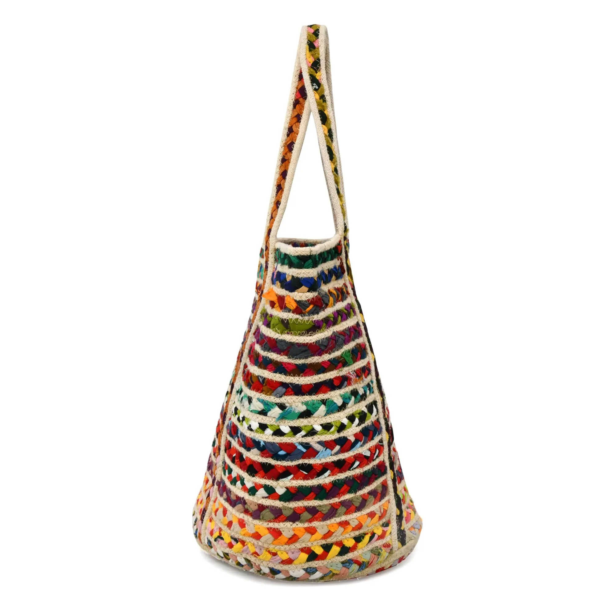 37101 Beach & Shopping Bag in Multi-Color Natural Cotton & Dori Weave | Style n Craft