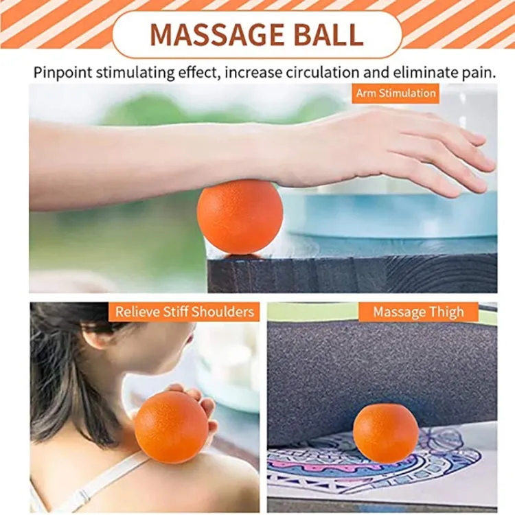 6pcs/set Crescent Hollow Foam Roller Yoga Column Set Fitness Muscle Relaxation Massager Set(33cm Orange)