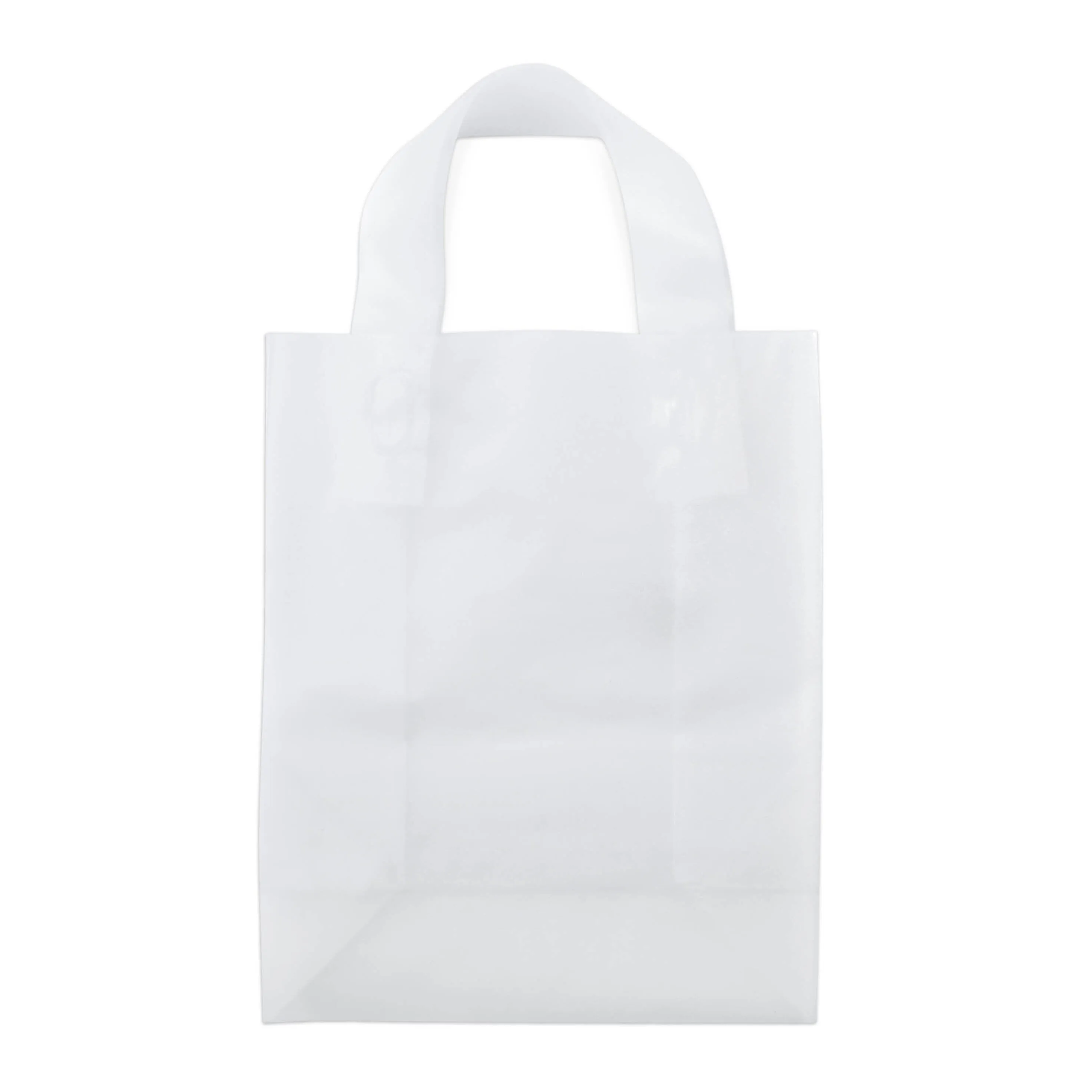 8x4x10 Small Frosted White Plastic Bags with Handles