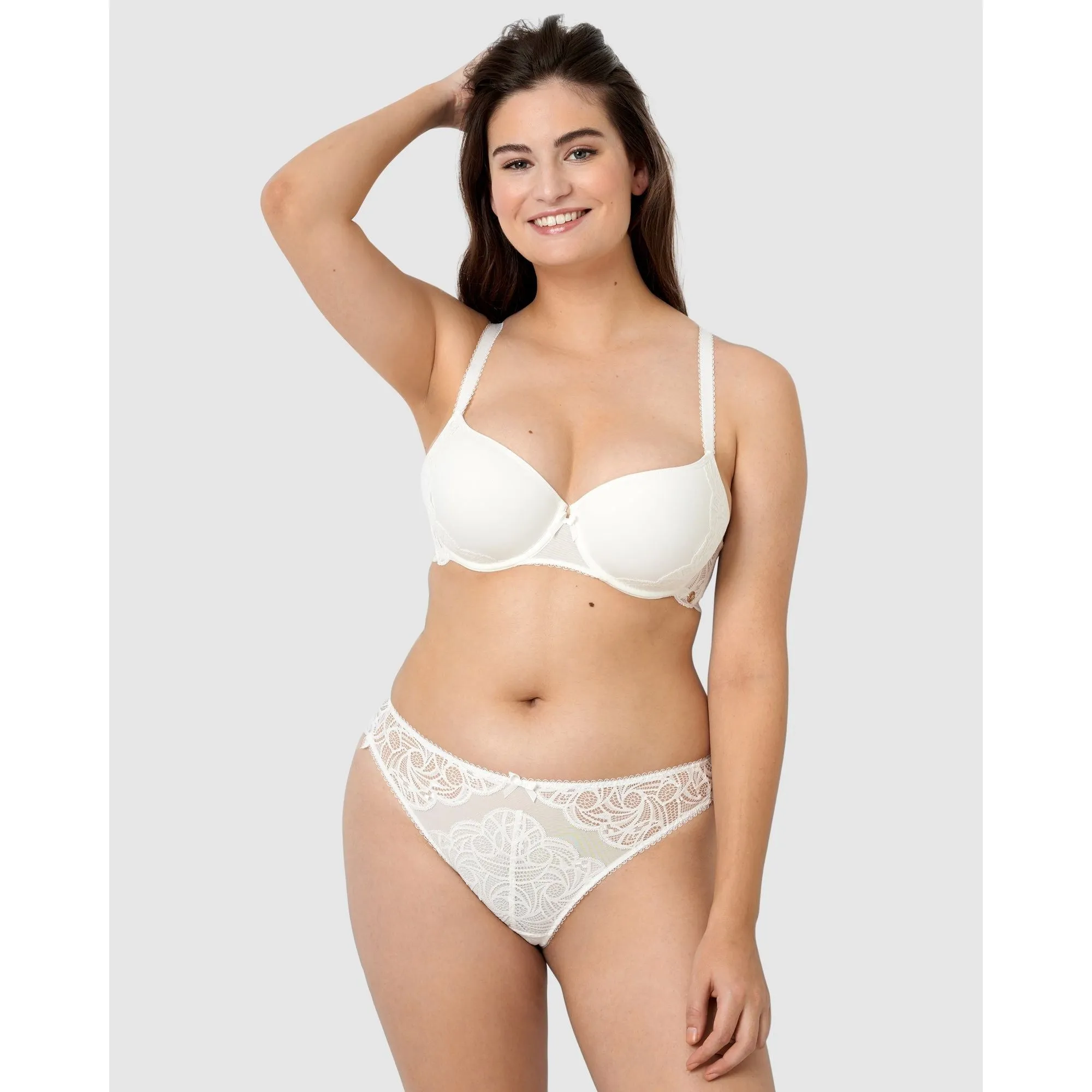 Ariane Lace Brazilian Cut Brief-Ivory