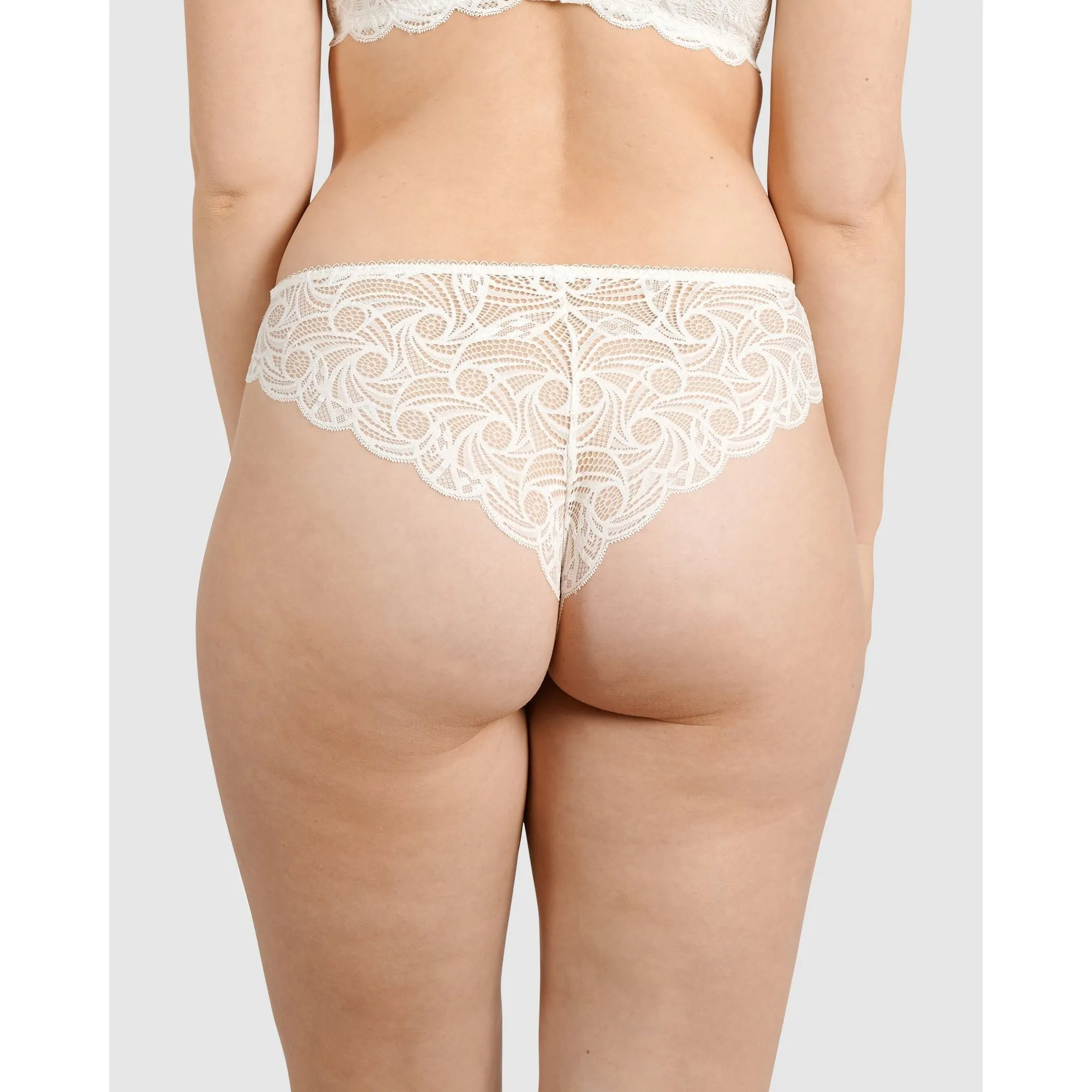 Ariane Lace Brazilian Cut Brief-Ivory