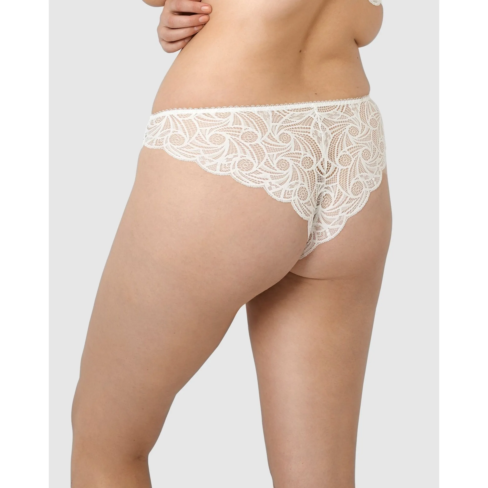 Ariane Lace Brazilian Cut Brief-Ivory