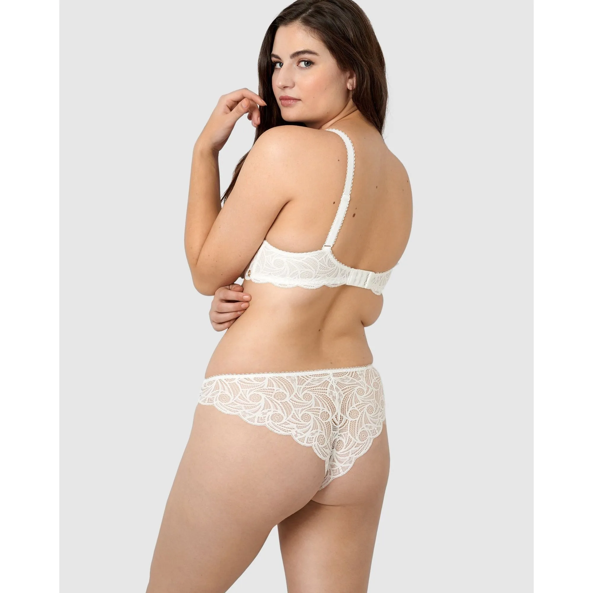 Ariane Lace Brazilian Cut Brief-Ivory