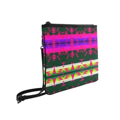 Between the Mountains Deep Lake Sunset Slim Clutch Bag