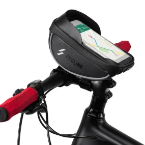 Bicycle Handlebar Phone Mount Bag Waterproof Cycling Front Frame Top Tube Bag Pannier with Touchscreen Phone Holder Case Bike Tool Storage Bag Pack