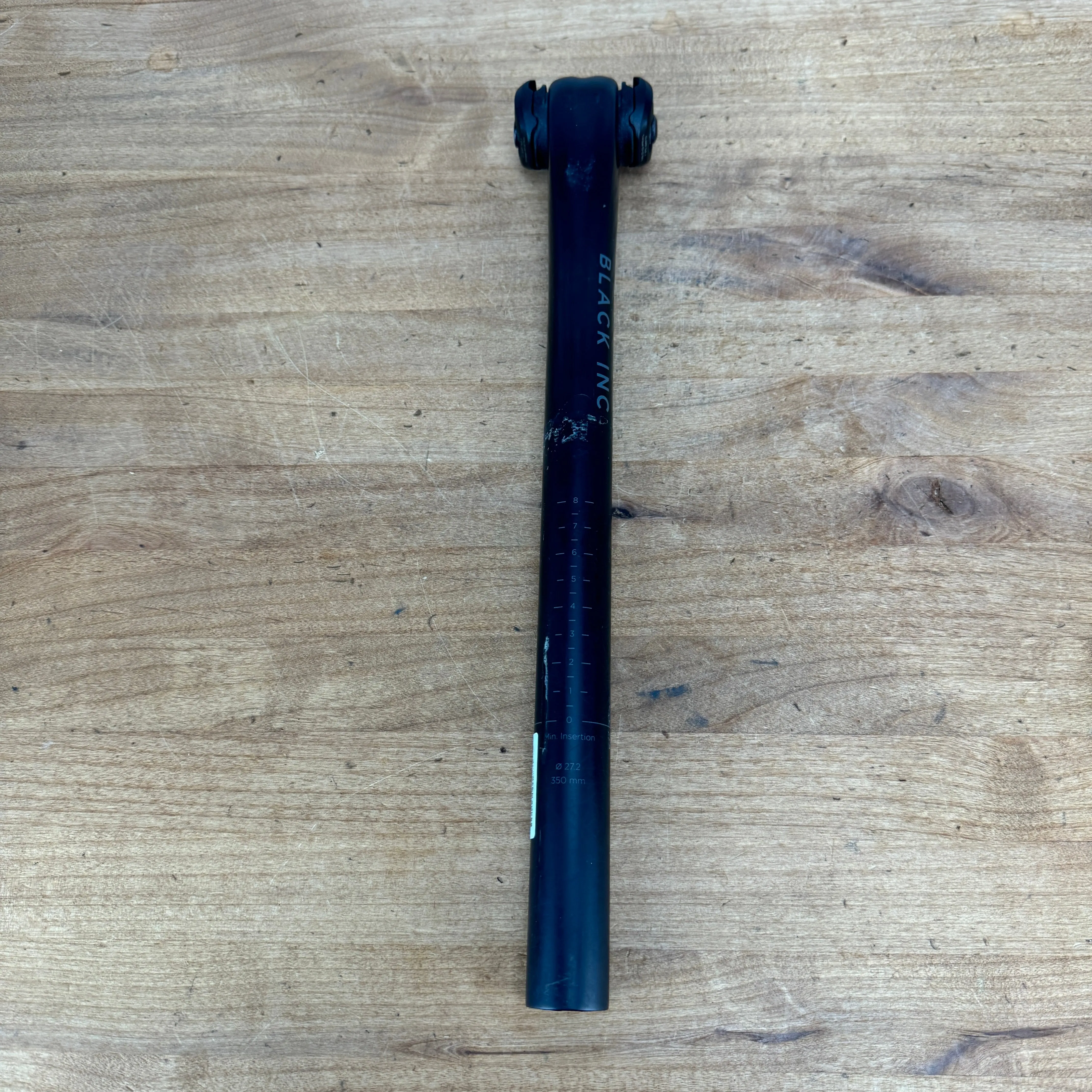 Black Inc 27.2mm x 350mm Zero Offset Carbon Bike Seatpost 200g