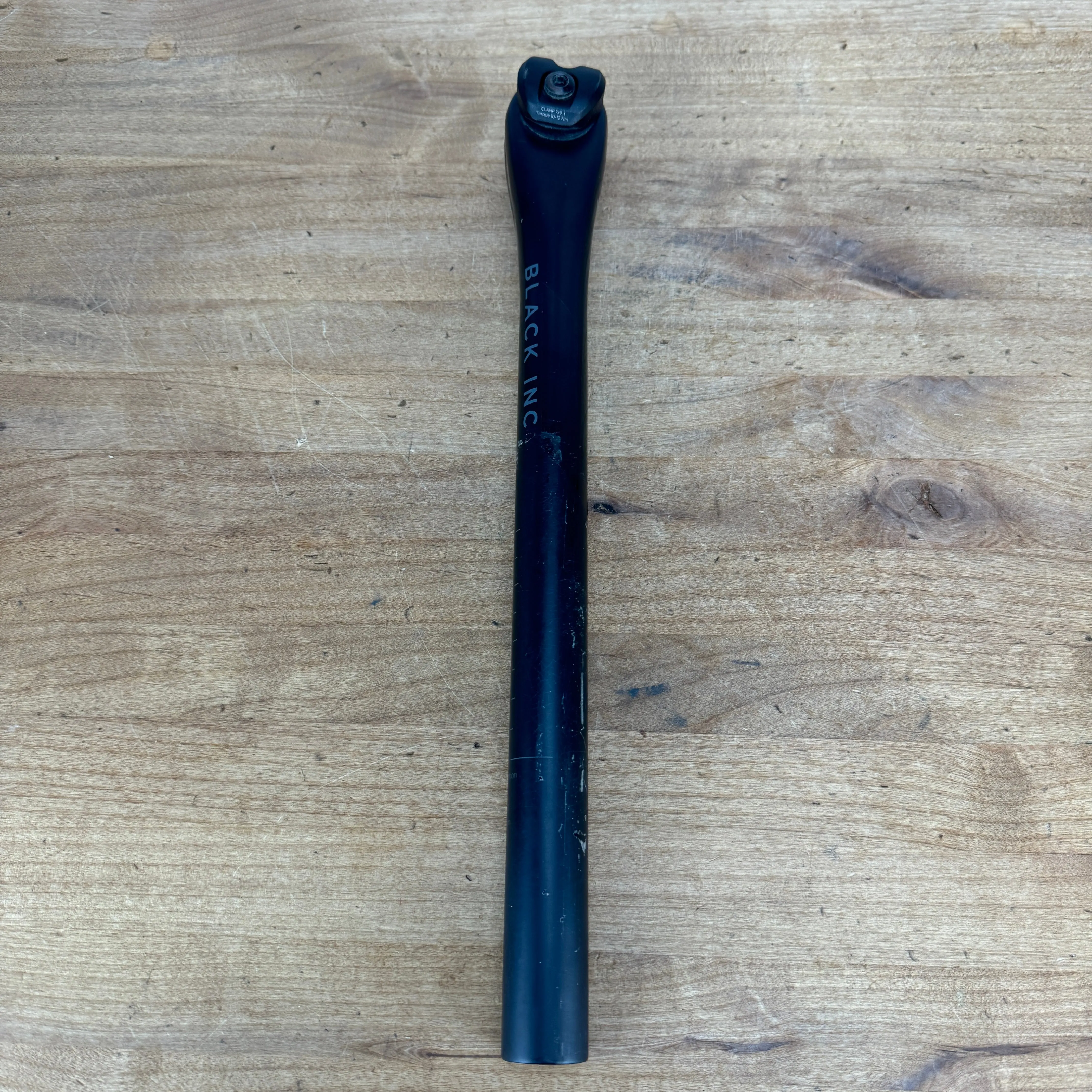 Black Inc 27.2mm x 350mm Zero Offset Carbon Bike Seatpost 200g