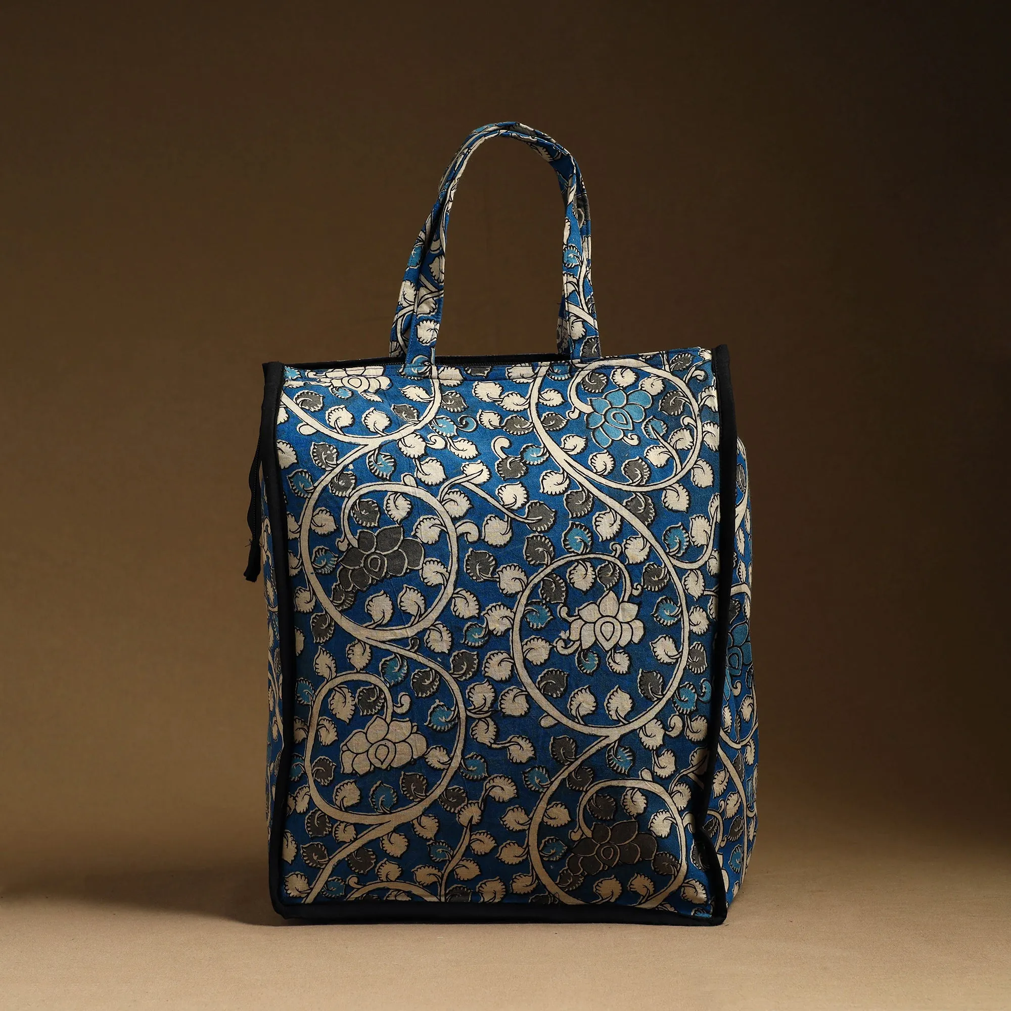 Blue - Handcrafted Cotton Shopping Hand Bag 11