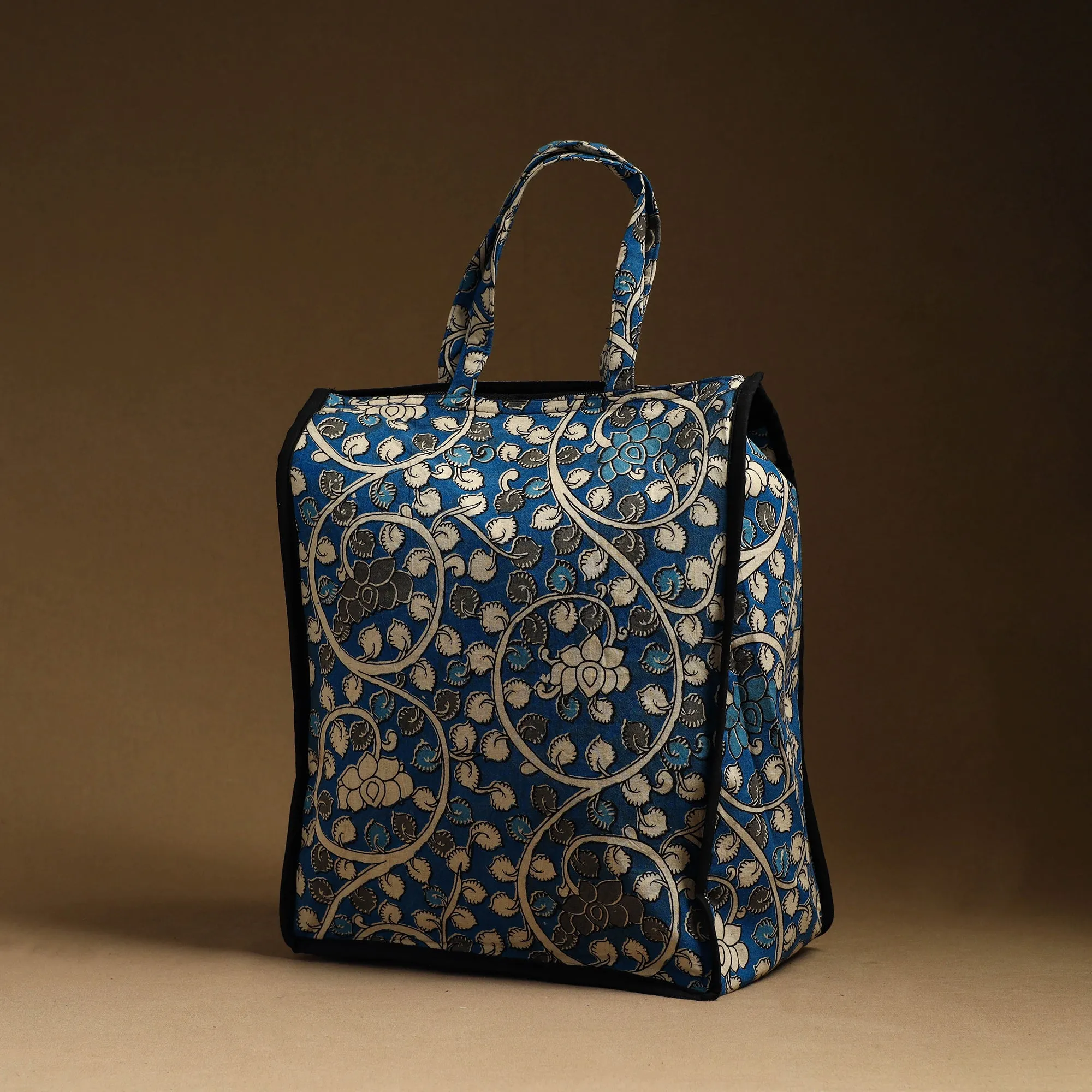 Blue - Handcrafted Cotton Shopping Hand Bag 11