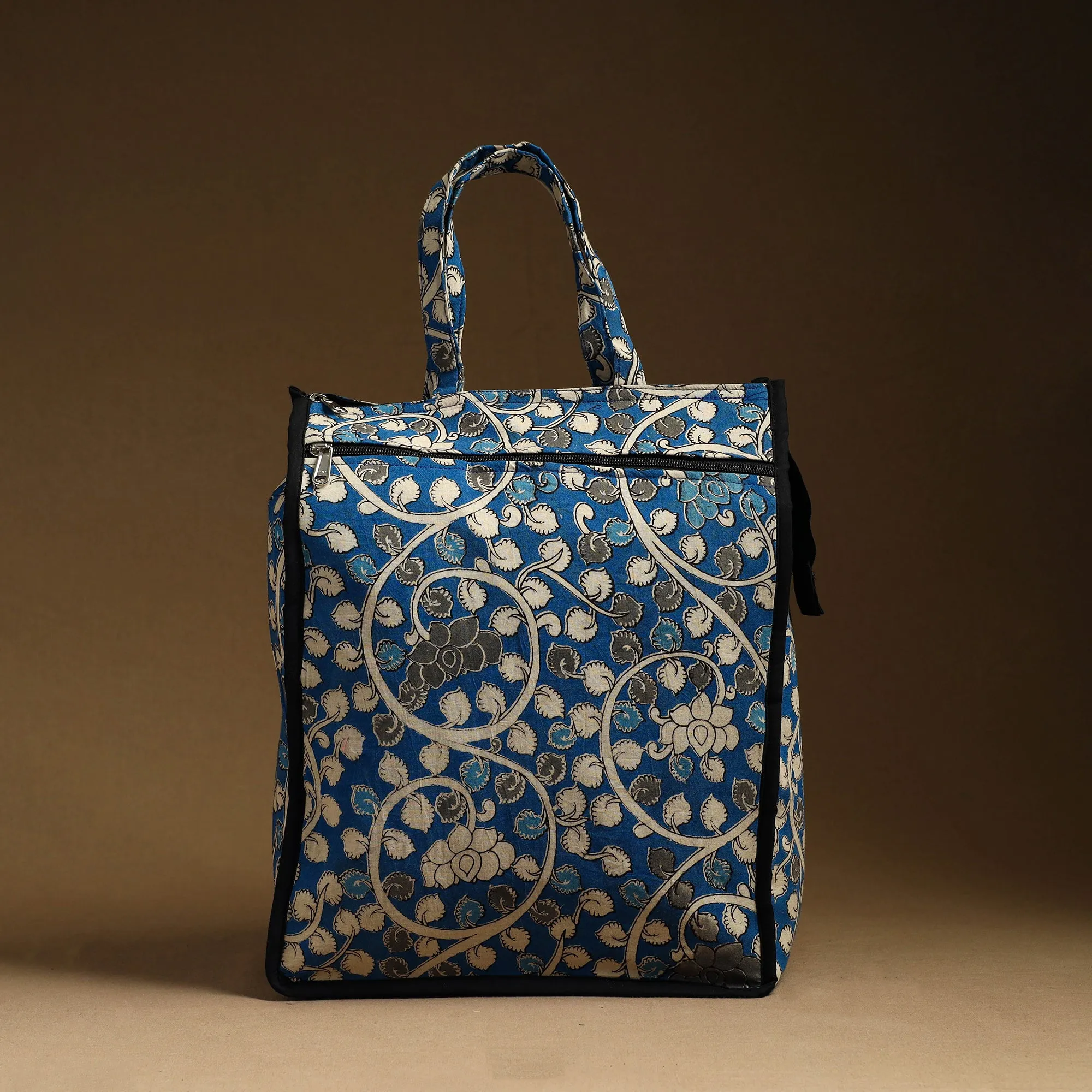 Blue - Handcrafted Cotton Shopping Hand Bag 11