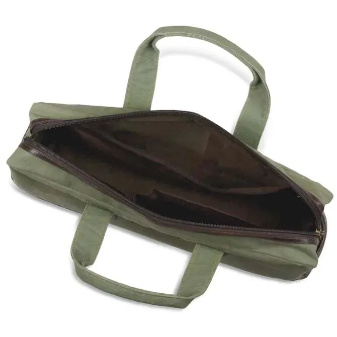 Boldric Chef Carryall Green Canvas with Brown Leather Trim