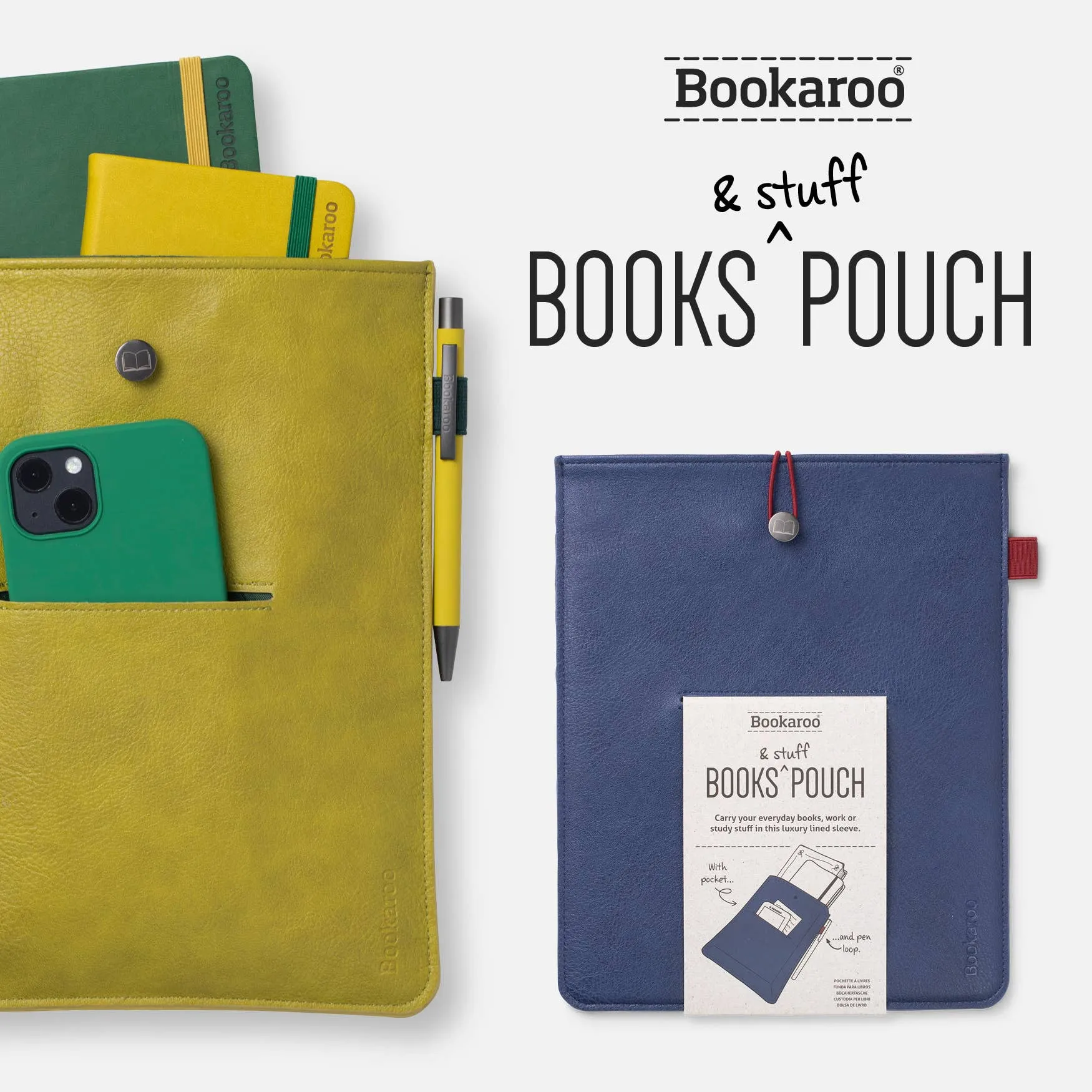 Bookaroo Books & Stuff Pouch- Cream and Black