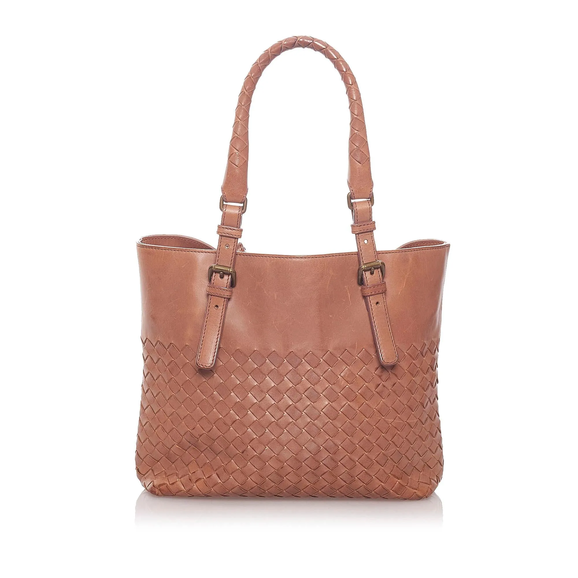 Bottega Veneta Intrecciato Leather Handbag (SHG-hCUFvY)