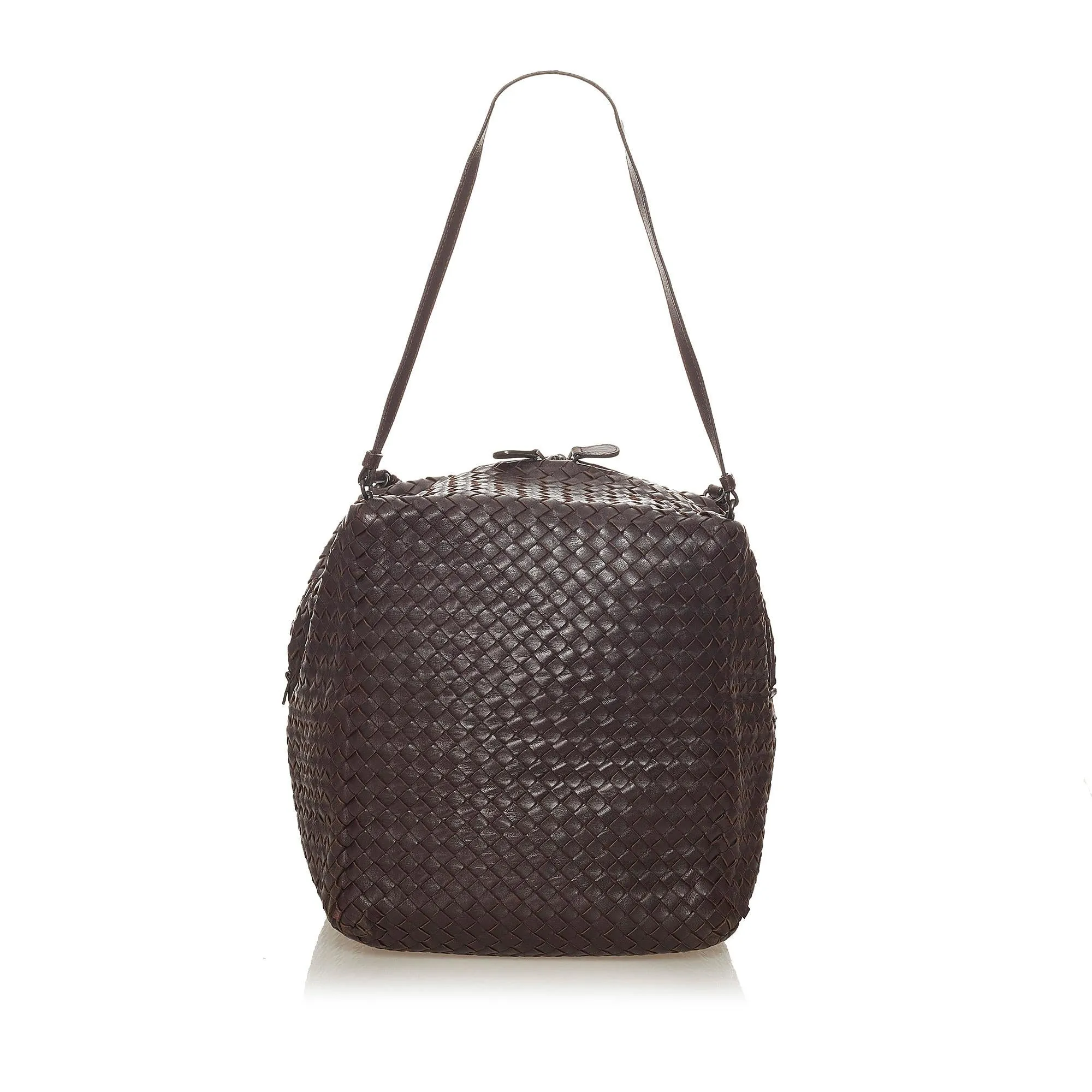 Bottega Veneta Intrecciato Leather Shoulder Bag (SHG-27651)