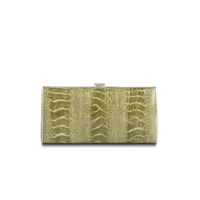 Box Wallet, Light Green Ostrich Sh., Gold-Tone