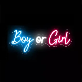 Boy or Girl LED Neon Light Sign Hire