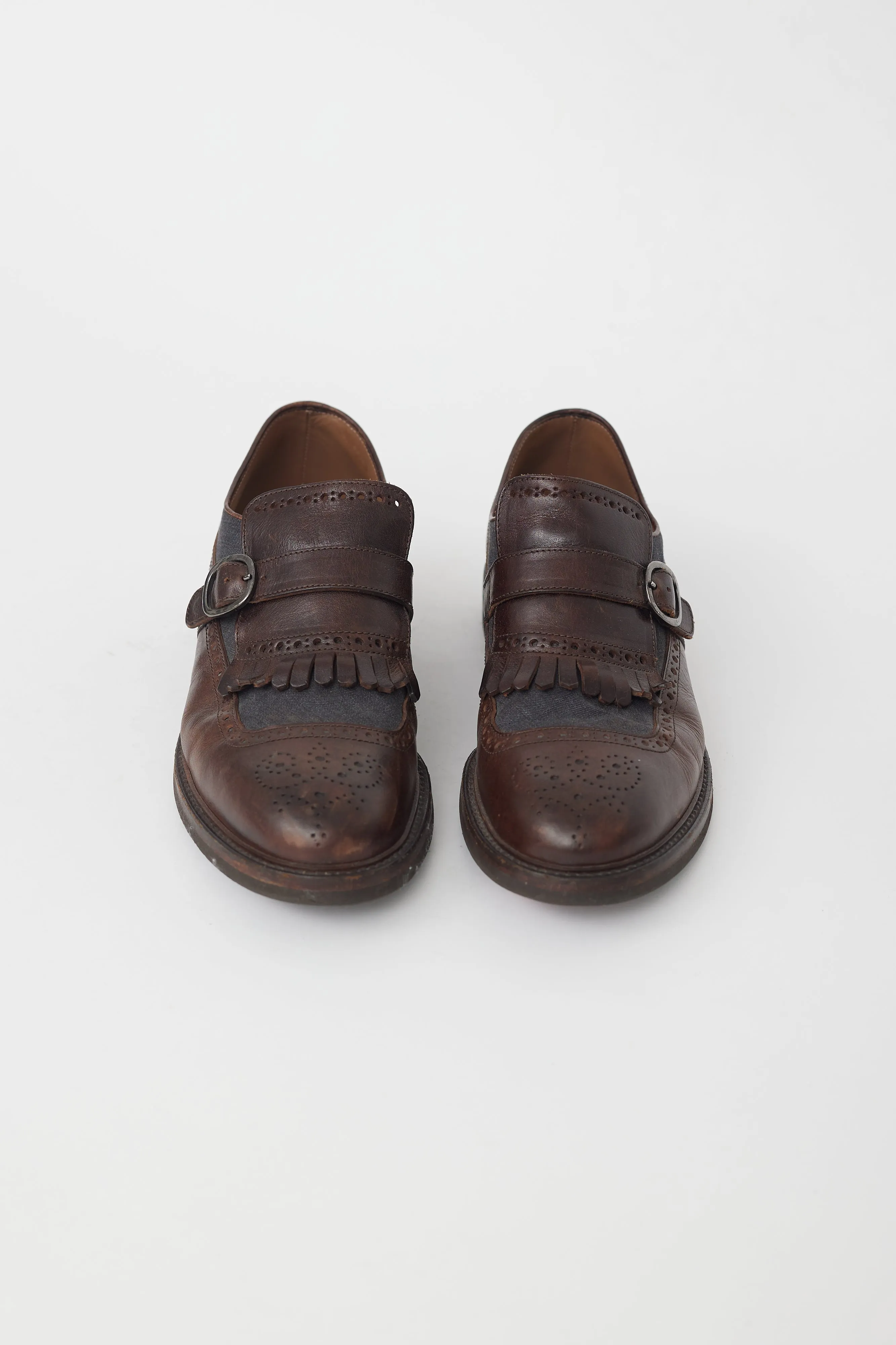 Brown Leather Fringe Oxford