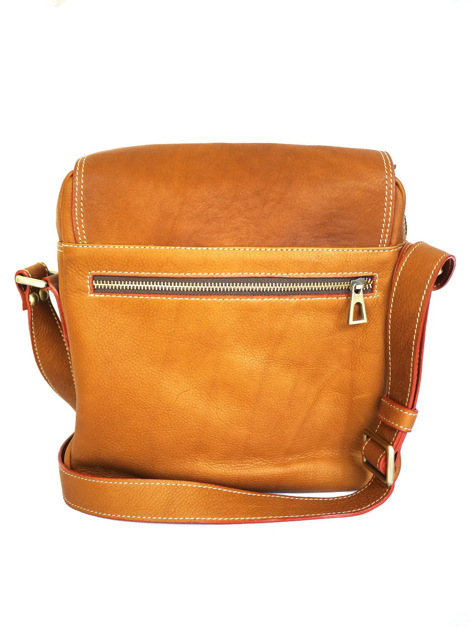 Brown Stone Messenger Leather Bag Twenty Six Square Chamois