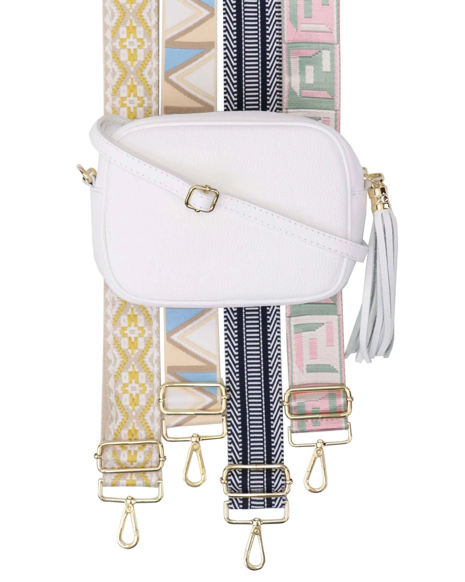 Cadenza Tassel Crossbody Leather Camera Bag: Fuchsia