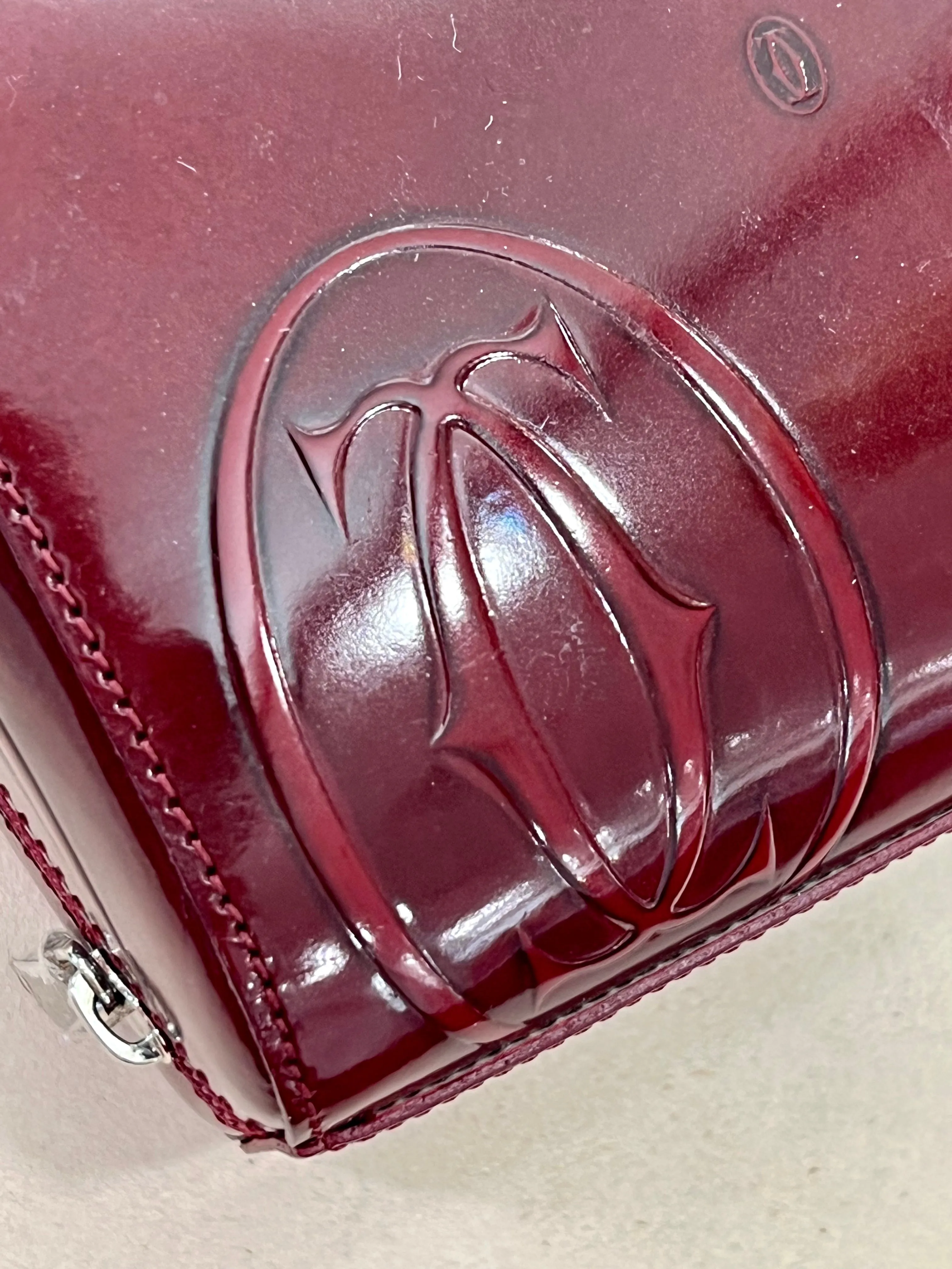 CARTIER HAPPY BIRTHDAY GLOSSY LEATHER CLUTCH BAG