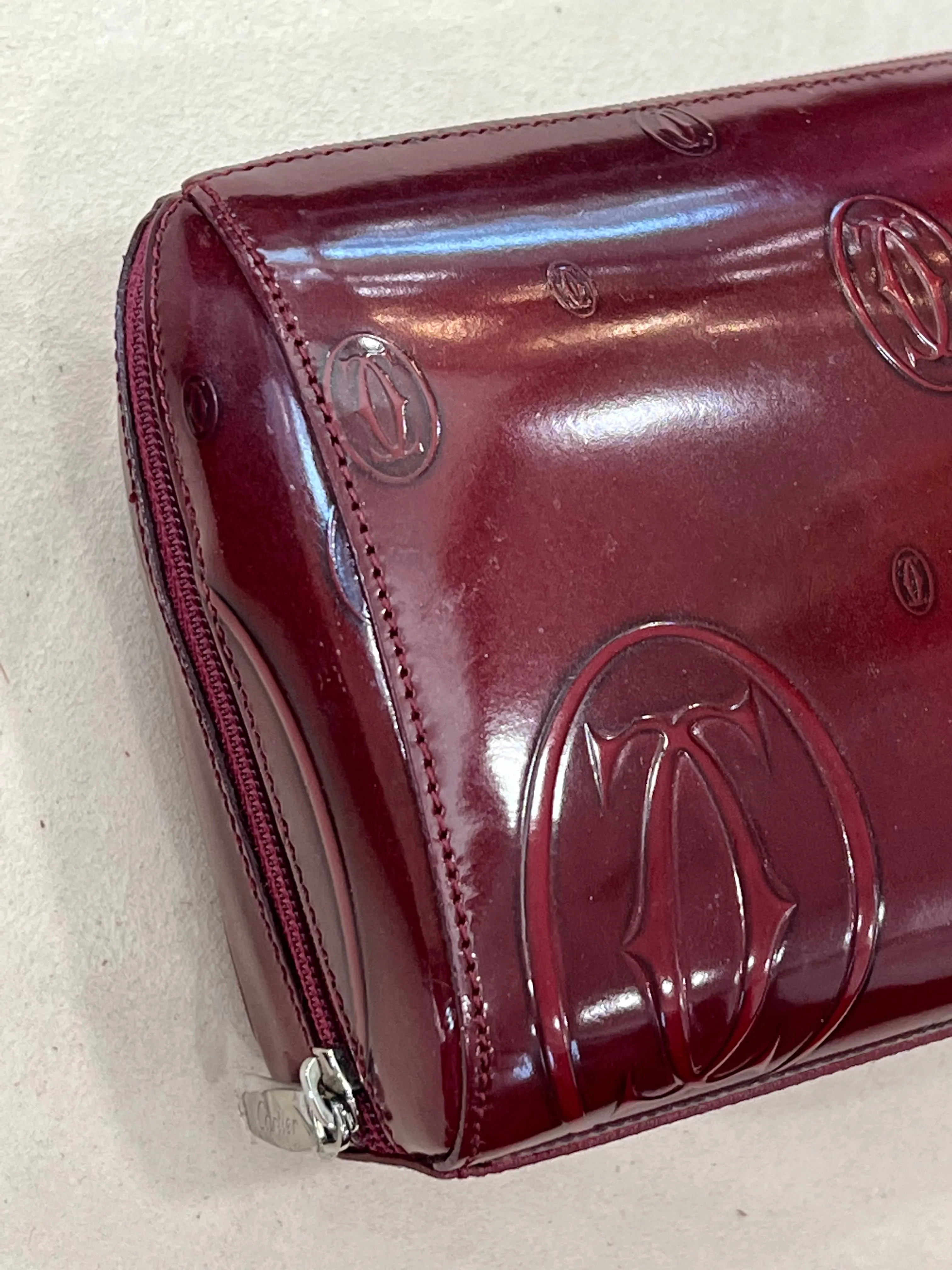 CARTIER HAPPY BIRTHDAY GLOSSY LEATHER CLUTCH BAG