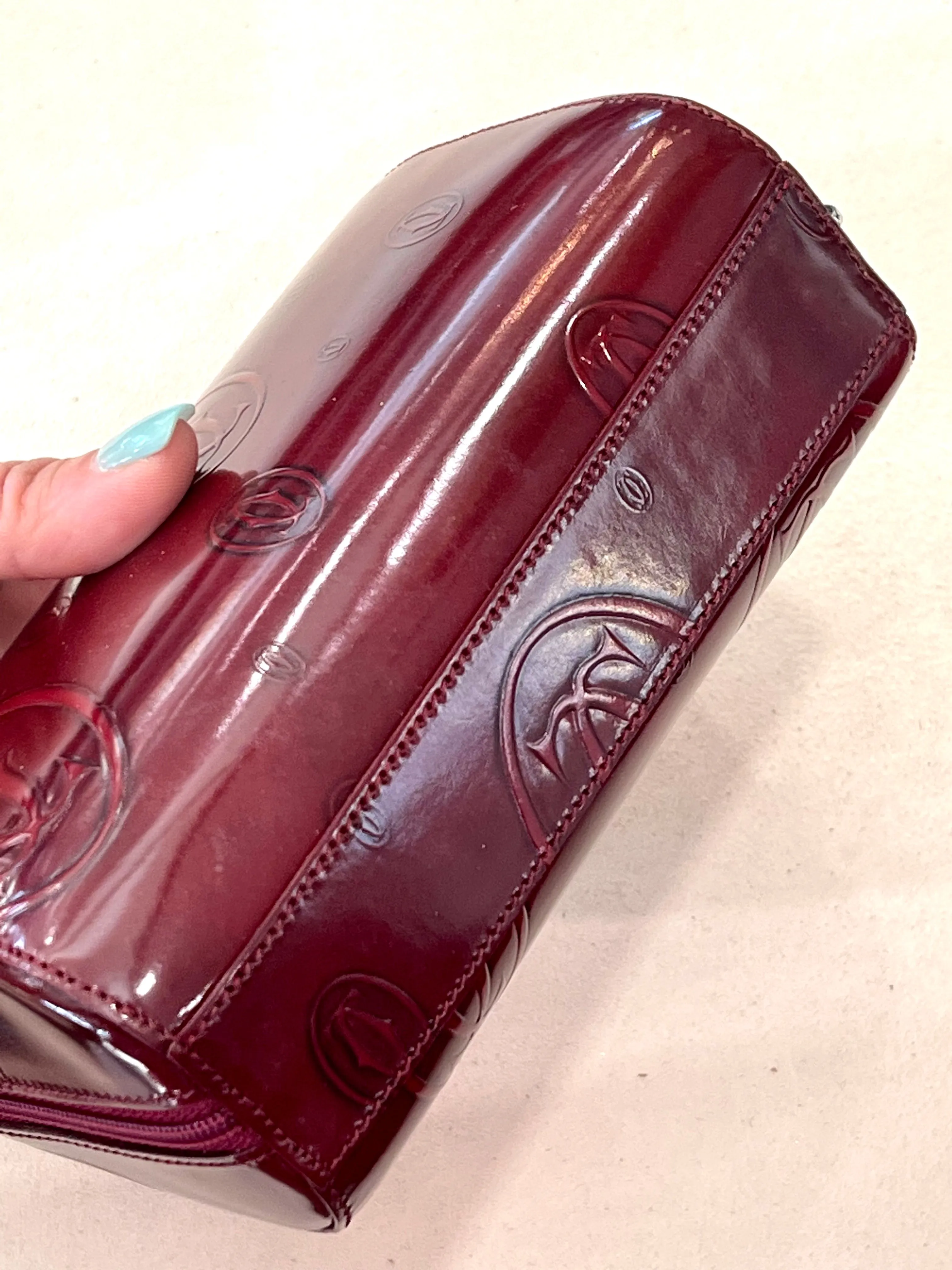 CARTIER HAPPY BIRTHDAY GLOSSY LEATHER CLUTCH BAG