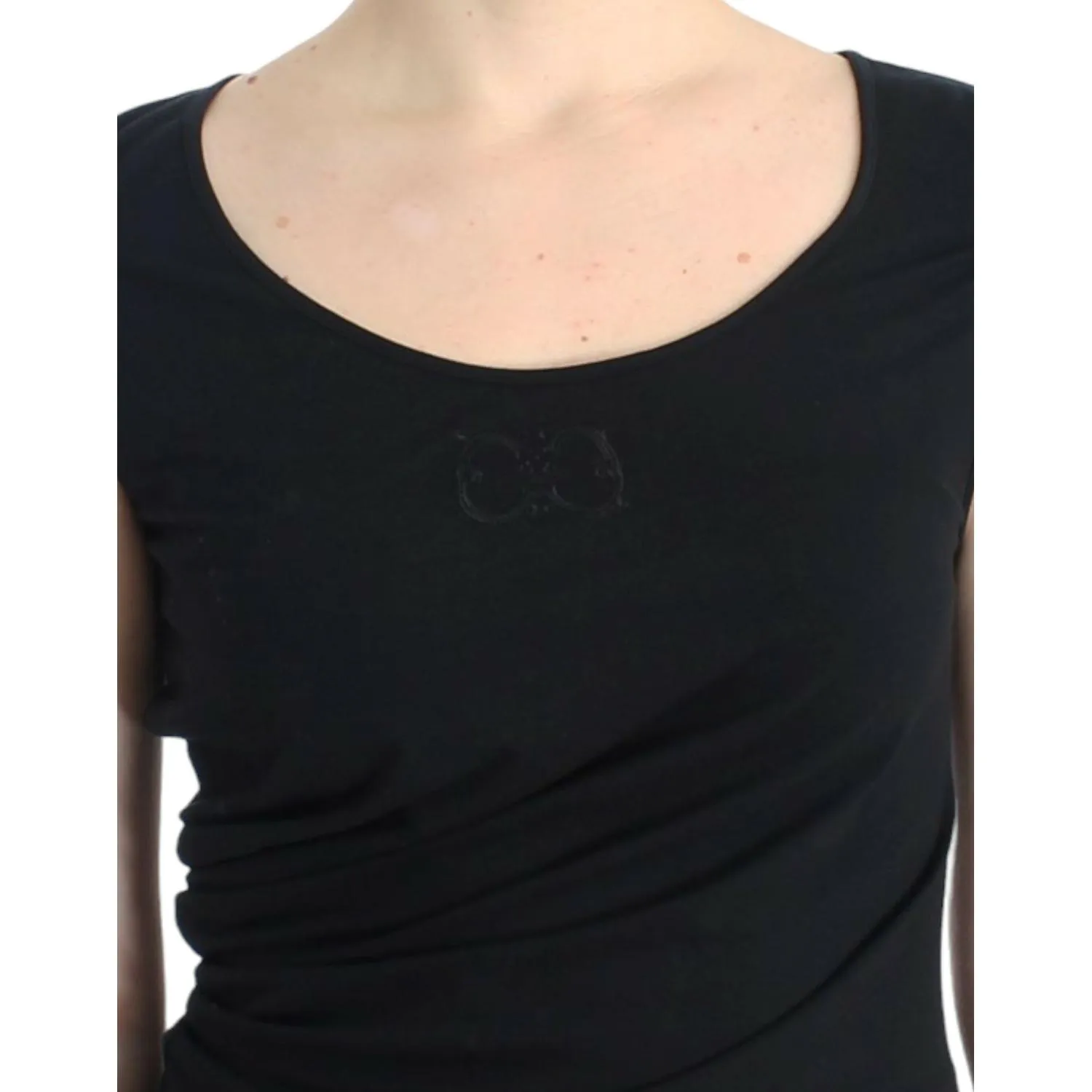 Cavalli Elegant Cap Sleeve Black Top