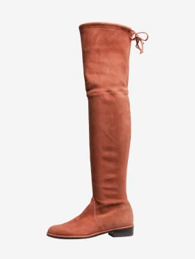 Clay Brown Lowland Bold suede over-the-knee boots - size EU 36