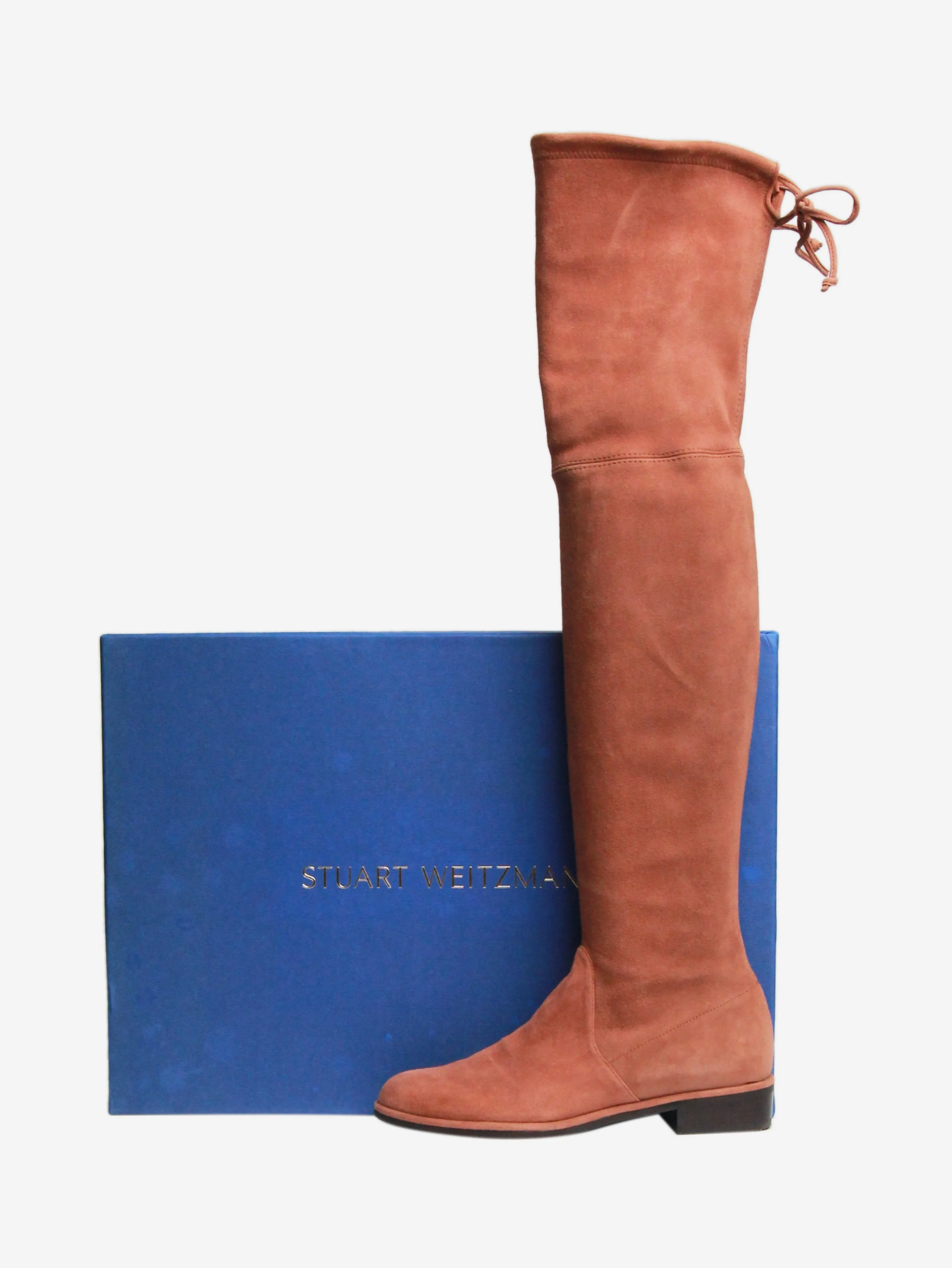 Clay Brown Lowland Bold suede over-the-knee boots - size EU 36