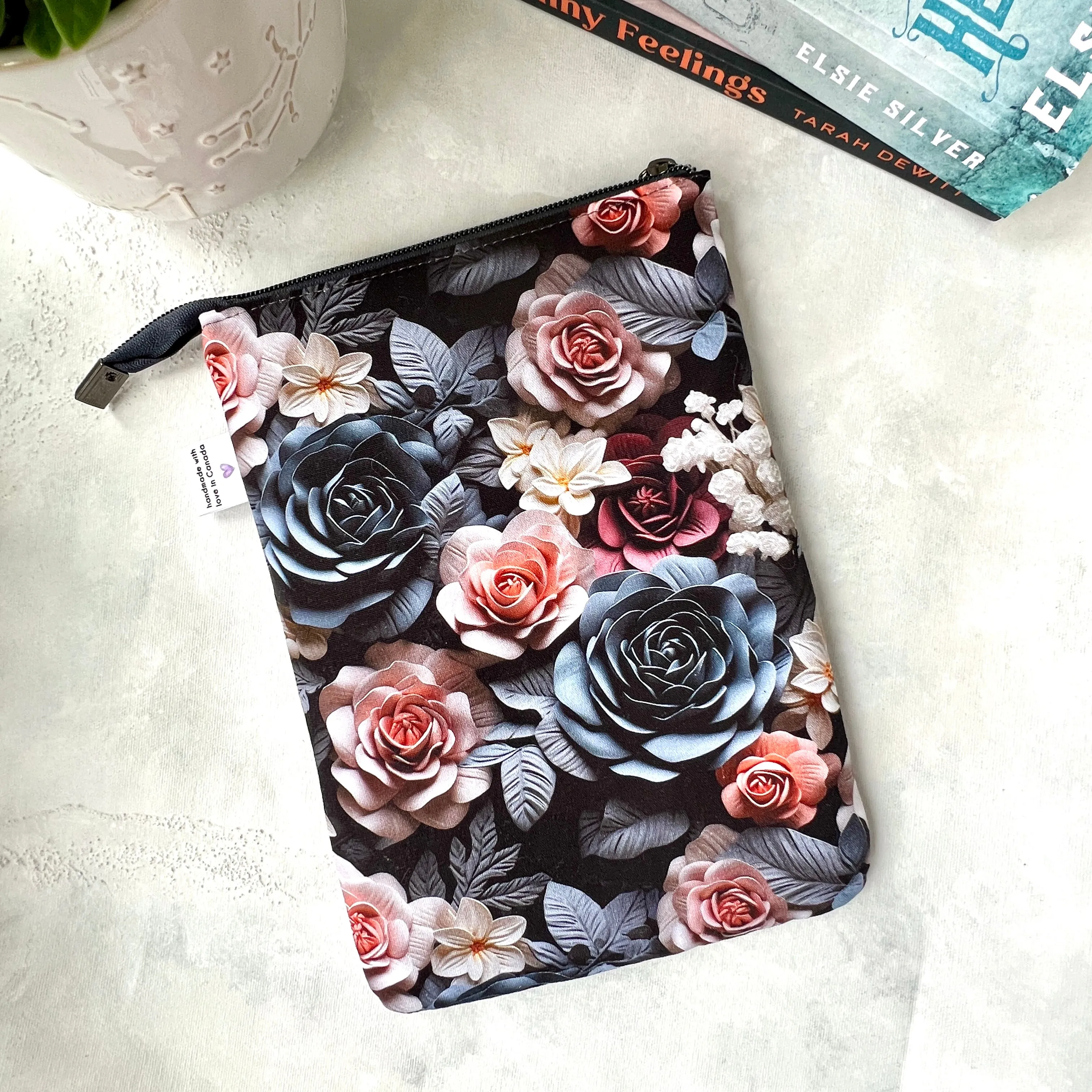 Clay Florals - Zippered Book Sleeve