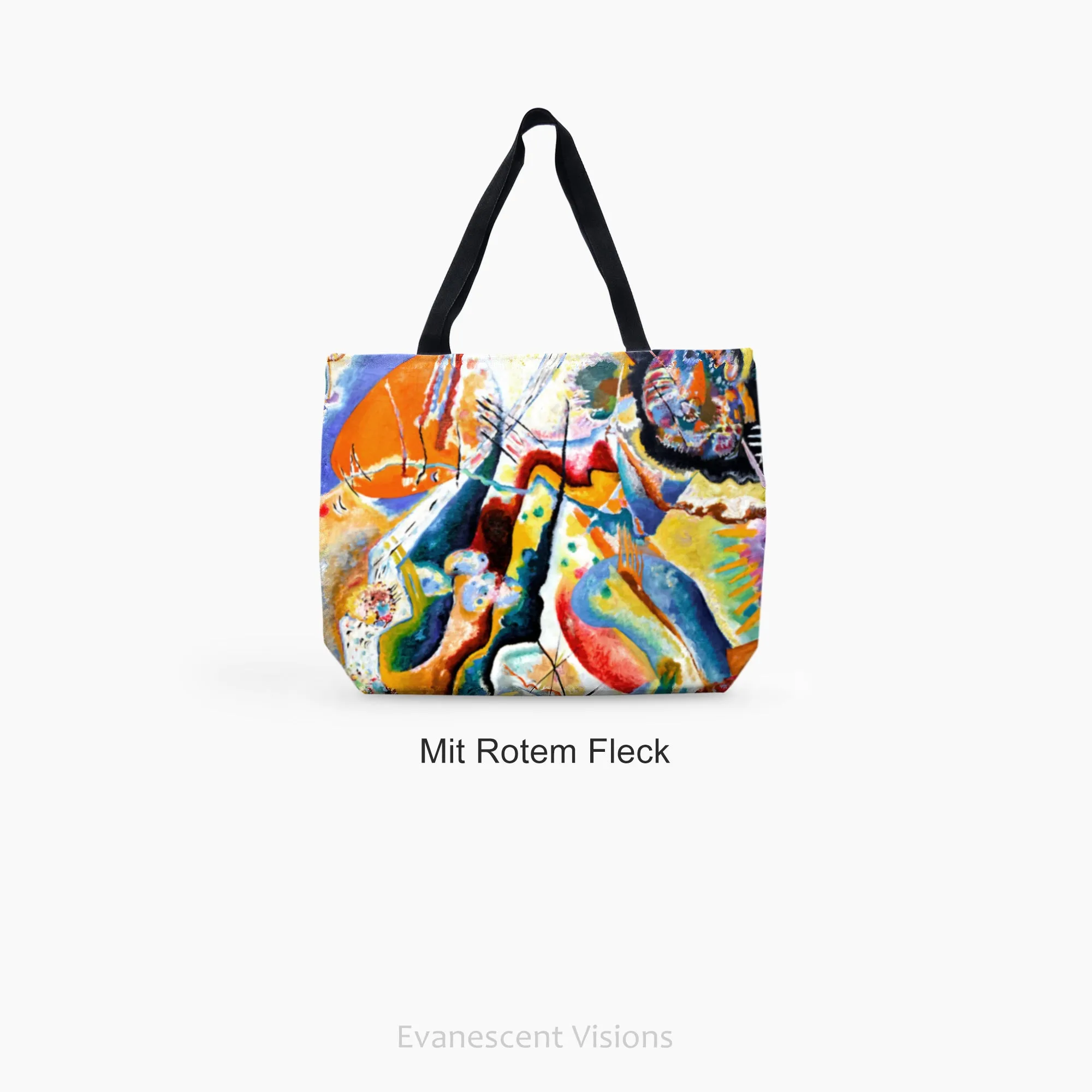 Colourful Kandinsky Abstract Art Large Canvas Tote Bag, Shopping Bag