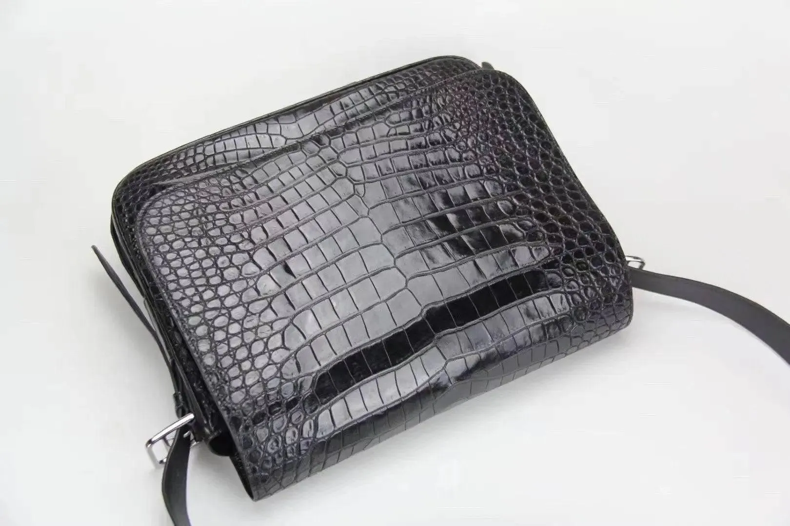 Crocodile Leather Postman Bag Cross Body Messenger Bag