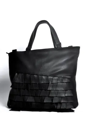 Cut Leather Asymmetric Tote