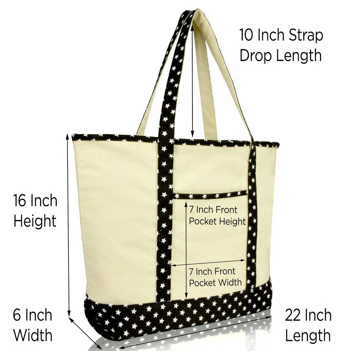 Dalix 22" Soft Canvas Tote Bag Special Patterns Collection