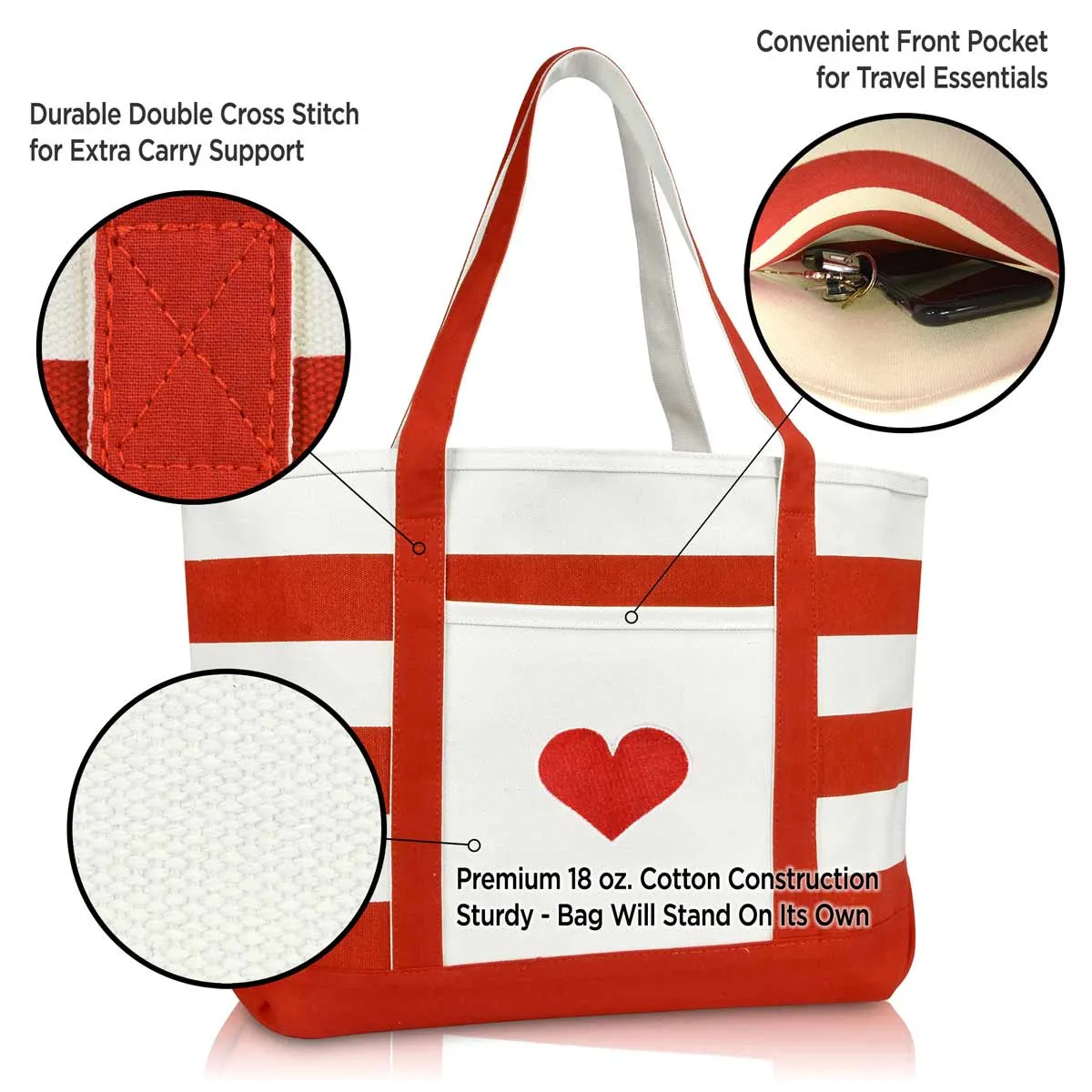 Dalix Heart Tote Bag