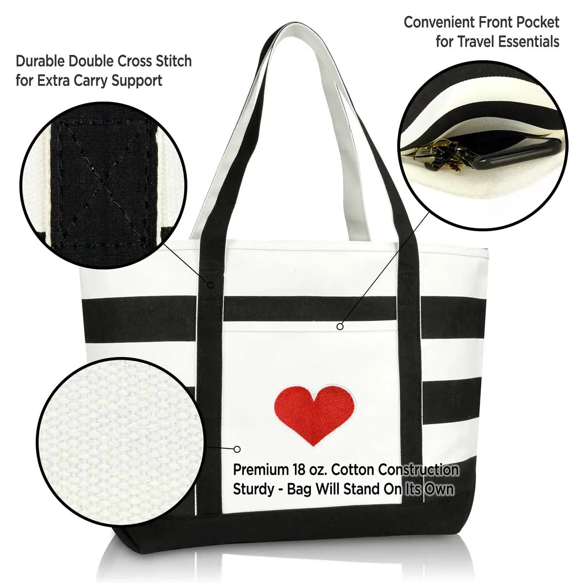 Dalix Heart Tote Bag