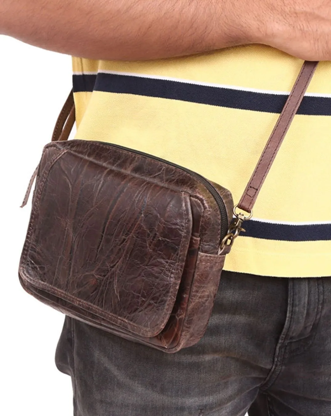 Dark Brown Leather Multipurpose Bumbag / Waist Bag