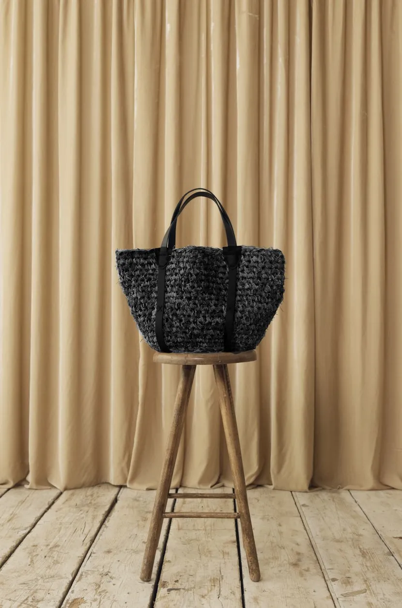 Denim Crochet Tote Bag Charcoal