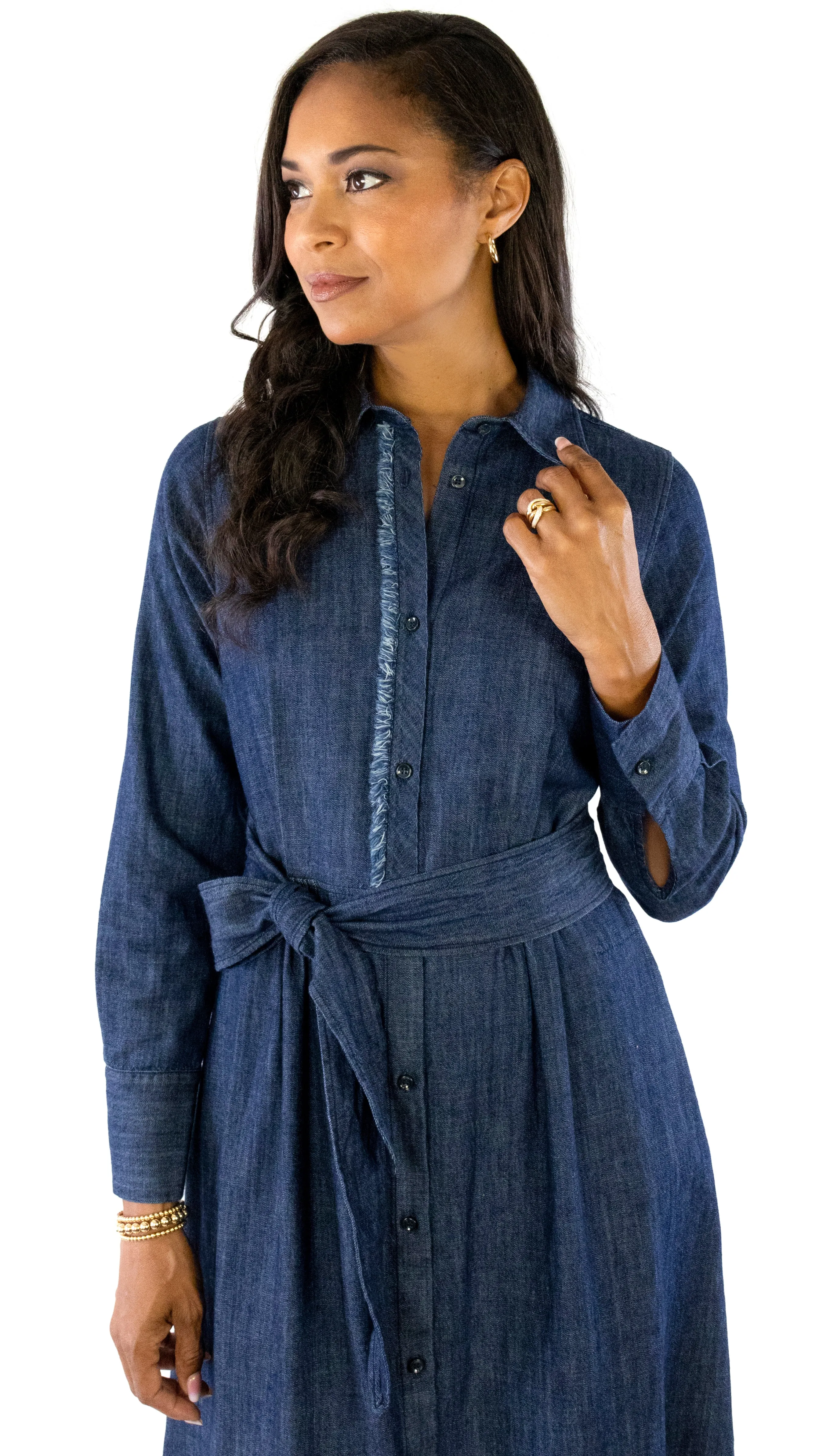 Denim Midi Dress - Denim