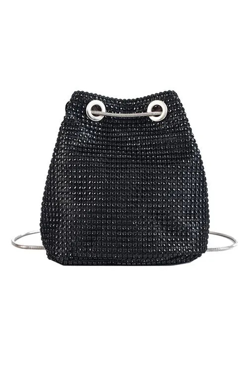 Diamante Detail Chain Bucket Bag