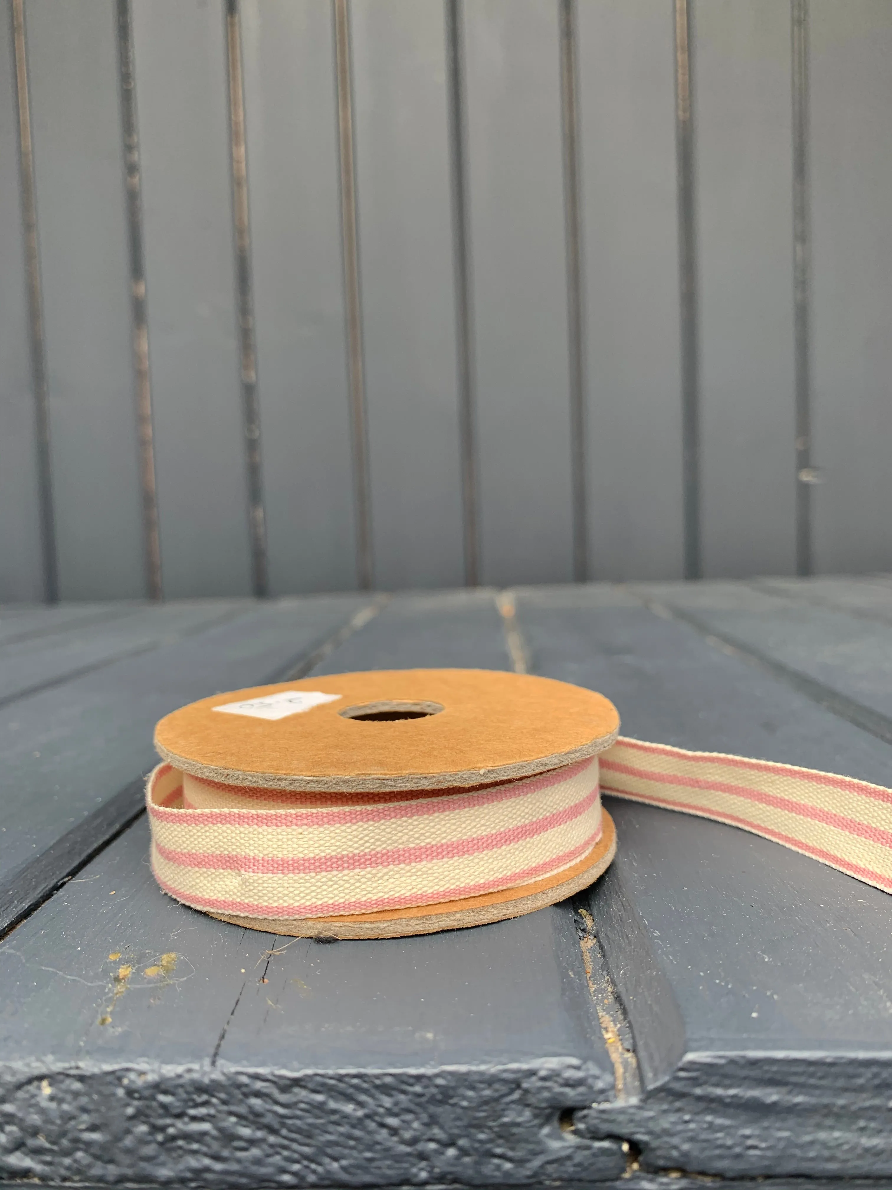 East Of India - Pink Stripe Ribbon Spool