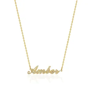 Elegant name full diamond necklace