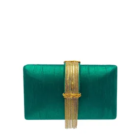 Emerald Fringe Clutch