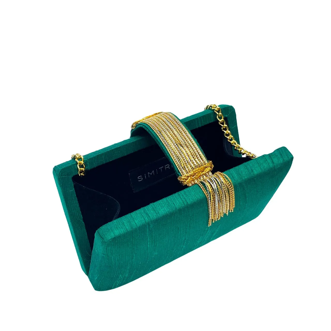 Emerald Fringe Clutch