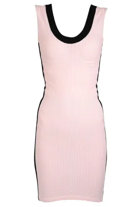 EMILIO CAVALLINI PINK BLACK Stripes Dress